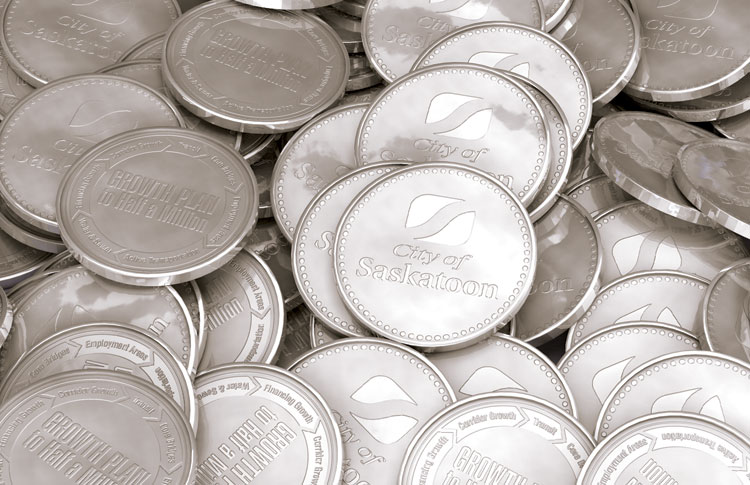 Detail of coin render